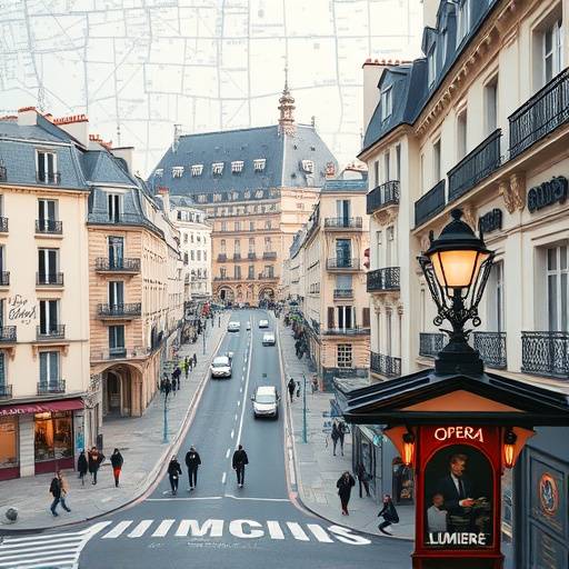 Carte de Paris montrant l'emplacement de l'Académie Ciné Lumière sur l'Avenue de l'Opéra