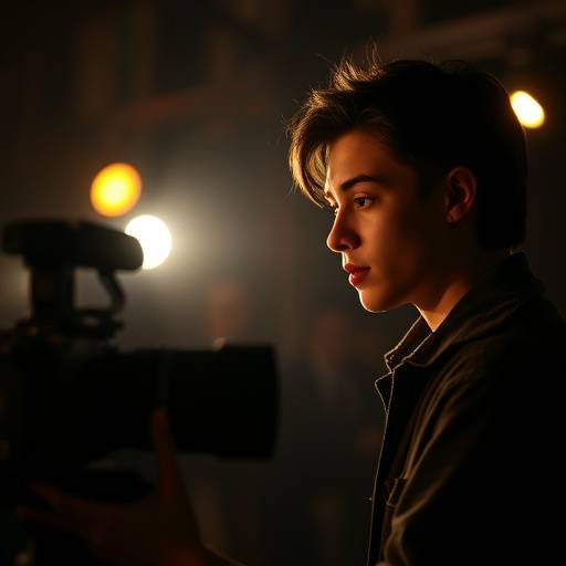 Un étudiant travaille avec passion sur un film, concentré derrière la caméra